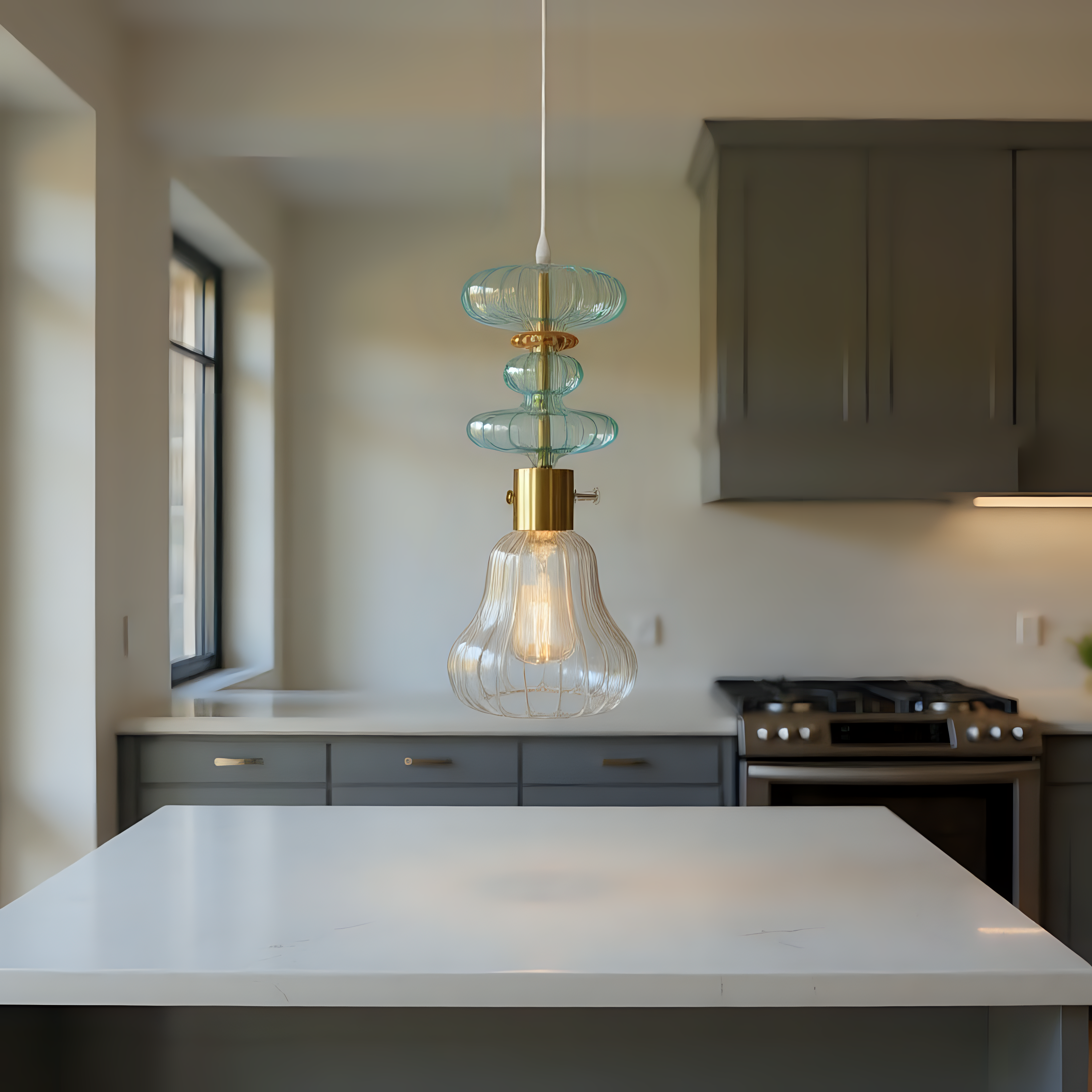 Hand Blown Glass Pendant Light